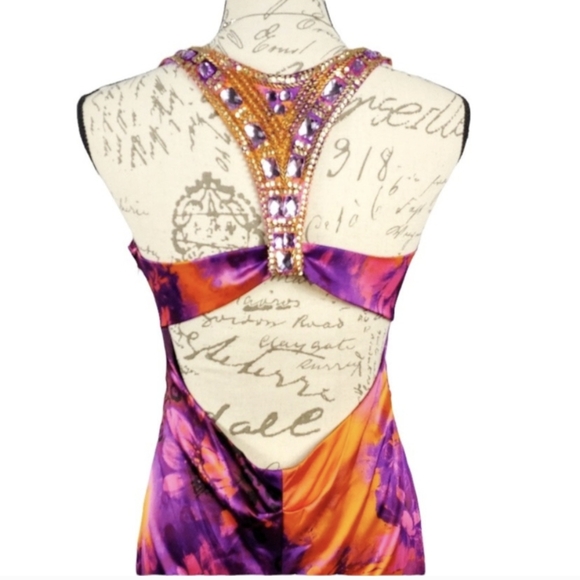 XSCAPE Joanna  Chen Racer Back Mermaid Dress Gown Size 8 - Picture 3 of 12